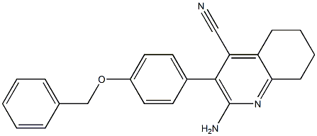 2-amino-3-[4-(benzyloxy)phenyl]-5,6,7,8-tetrahydro-4-quinolinecarbonitrile Struktur