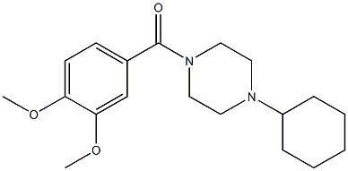 1-cyclohexyl-4-(3,4-dimethoxybenzoyl)piperazine Struktur