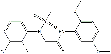 2-[3-chloro-2-methyl(methylsulfonyl)anilino]-N-(2,5-dimethoxyphenyl)acetamide Struktur