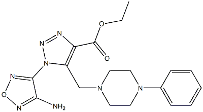 ethyl 1-(4-amino-1,2,5-oxadiazol-3-yl)-5-[(4-phenyl-1-piperazinyl)methyl]-1H-1,2,3-triazole-4-carboxylate Struktur