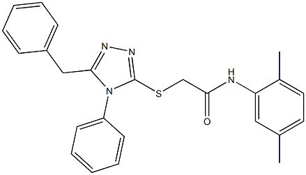 2-[(5-benzyl-4-phenyl-4H-1,2,4-triazol-3-yl)sulfanyl]-N-(2,5-dimethylphenyl)acetamide Struktur