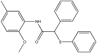 N-(2-methoxy-5-methylphenyl)-2-phenyl-2-(phenylsulfanyl)acetamide Struktur