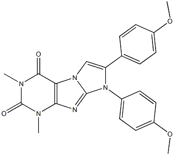 7,8-bis(4-methoxyphenyl)-1,3-dimethyl-1H-imidazo[2,1-f]purine-2,4(3H,8H)-dione Struktur