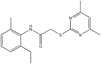 2-[(4,6-dimethylpyrimidin-2-yl)sulfanyl]-N-(2-ethyl-6-methylphenyl)acetamide Struktur