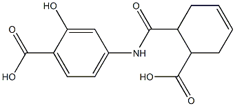 4-{[(6-carboxy-3-cyclohexen-1-yl)carbonyl]amino}-2-hydroxybenzoic acid Struktur