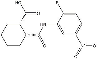 (1S,2R)-2-[(2-fluoro-5-nitroanilino)carbonyl]cyclohexanecarboxylic acid Struktur