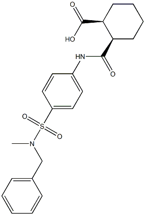 (1S,2R)-2-[(4-{[benzyl(methyl)amino]sulfonyl}anilino)carbonyl]cyclohexanecarboxylic acid Struktur