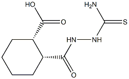 (1S,2R)-2-{[2-(aminocarbothioyl)hydrazino]carbonyl}cyclohexanecarboxylic acid Struktur