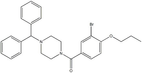 (4-benzhydryl-1-piperazinyl)(3-bromo-4-propoxyphenyl)methanone Struktur