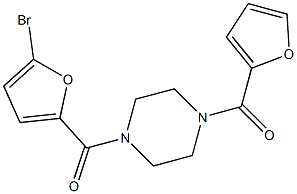 (5-bromo-2-furyl)[4-(2-furoyl)-1-piperazinyl]methanone Struktur