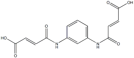 (E)-4-(3-{[(E)-4-hydroxy-4-oxo-2-butenoyl]amino}anilino)-4-oxo-2-butenoic acid Struktur