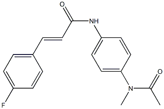 (E)-N-{4-[acetyl(methyl)amino]phenyl}-3-(4-fluorophenyl)-2-propenamide Struktur