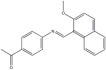 1-(4-{[(E)-(2-methoxy-1-naphthyl)methylidene]amino}phenyl)-1-ethanone Struktur