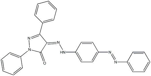 1,3-diphenyl-1H-pyrazole-4,5-dione 4-(N-{4-[(E)-2-phenyldiazenyl]phenyl}hydrazone) Struktur