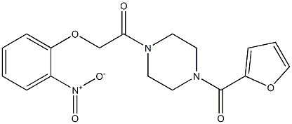 1-[4-(2-furoyl)-1-piperazinyl]-2-(2-nitrophenoxy)-1-ethanone Struktur