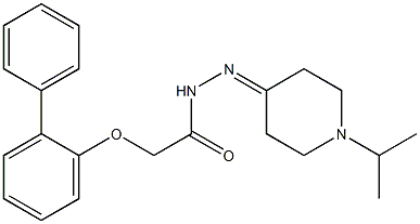 2-([1,1'-biphenyl]-2-yloxy)-N'-(1-isopropyl-4-piperidinylidene)acetohydrazide Struktur