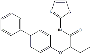 2-([1,1'-biphenyl]-4-yloxy)-N-(1,3-thiazol-2-yl)butanamide Struktur