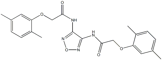 2-(2,5-dimethylphenoxy)-N-(4-{[2-(2,5-dimethylphenoxy)acetyl]amino}-1,2,5-oxadiazol-3-yl)acetamide Struktur