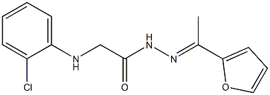 2-(2-chloroanilino)-N'-[(E)-1-(2-furyl)ethylidene]acetohydrazide Struktur