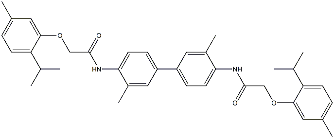 2-(2-isopropyl-5-methylphenoxy)-N-(4'-{[2-(2-isopropyl-5-methylphenoxy)acetyl]amino}-3,3'-dimethyl[1,1'-biphenyl]-4-yl)acetamide Struktur