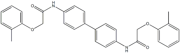 2-(2-methylphenoxy)-N-(4'-{[2-(2-methylphenoxy)acetyl]amino}[1,1'-biphenyl]-4-yl)acetamide Struktur