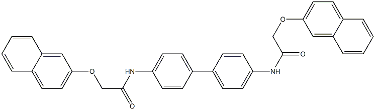 2-(2-naphthyloxy)-N-(4'-{[2-(2-naphthyloxy)acetyl]amino}[1,1'-biphenyl]-4-yl)acetamide Struktur