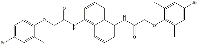 2-(4-bromo-2,6-dimethylphenoxy)-N-(5-{[2-(4-bromo-2,6-dimethylphenoxy)acetyl]amino}-1-naphthyl)acetamide Struktur