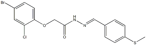 2-(4-bromo-2-chlorophenoxy)-N'-{(E)-[4-(methylsulfanyl)phenyl]methylidene}acetohydrazide Struktur