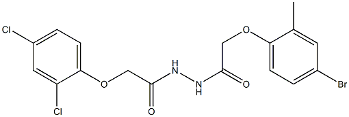 2-(4-bromo-2-methylphenoxy)-N'-[2-(2,4-dichlorophenoxy)acetyl]acetohydrazide Struktur