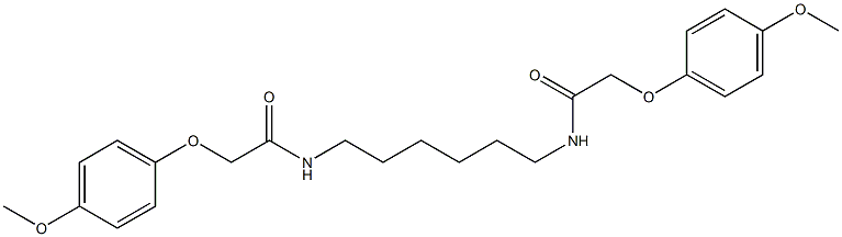 2-(4-methoxyphenoxy)-N-(6-{[2-(4-methoxyphenoxy)acetyl]amino}hexyl)acetamide Struktur