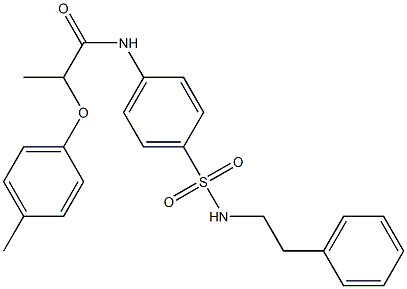 2-(4-methylphenoxy)-N-{4-[(phenethylamino)sulfonyl]phenyl}propanamide Struktur