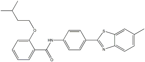 2-(isopentyloxy)-N-[4-(6-methyl-1,3-benzothiazol-2-yl)phenyl]benzamide Struktur