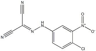 2-[2-(4-chloro-3-nitrophenyl)hydrazono]malononitrile Struktur