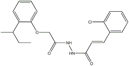 2-[2-(sec-butyl)phenoxy]-N'-[(E)-3-(2-chlorophenyl)-2-propenoyl]acetohydrazide Struktur