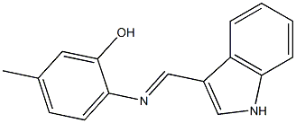 2-{[(E)-1H-indol-3-ylmethylidene]amino}-5-methylphenol Struktur