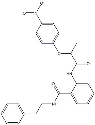 2-{[2-(4-nitrophenoxy)propanoyl]amino}-N-phenethylbenzamide Struktur