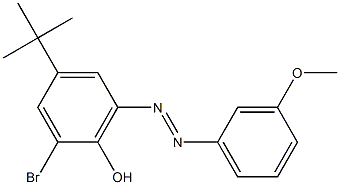 2-bromo-4-(tert-butyl)-6-[(E)-2-(3-methoxyphenyl)diazenyl]phenol Struktur