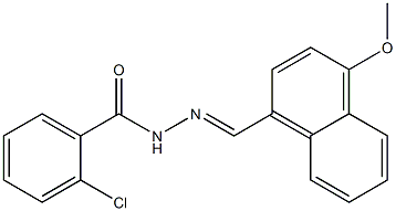 2-chloro-N'-[(E)-(4-methoxy-1-naphthyl)methylidene]benzohydrazide Struktur