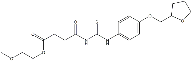 2-methoxyethyl 4-oxo-4-({[4-(tetrahydro-2-furanylmethoxy)anilino]carbothioyl}amino)butanoate Struktur