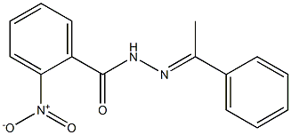 2-nitro-N'-[(E)-1-phenylethylidene]benzohydrazide Struktur