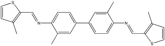 N-(3,3'-dimethyl-4'-{[(E)-(3-methyl-2-thienyl)methylidene]amino}[1,1'-biphenyl]-4-yl)-N-[(E)-(3-methyl-2-thienyl)methylidene]amine Struktur