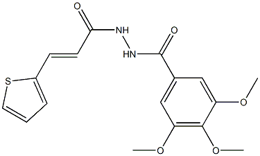 3,4,5-trimethoxy-N'-[(E)-3-(2-thienyl)-2-propenoyl]benzohydrazide Struktur