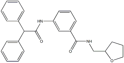 3-[(2,2-diphenylacetyl)amino]-N-(tetrahydro-2-furanylmethyl)benzamide Struktur