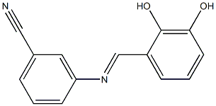 3-{[(E)-(2,3-dihydroxyphenyl)methylidene]amino}benzonitrile Struktur