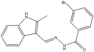 3-bromo-N'-[(E)-(2-methyl-1H-indol-3-yl)methylidene]benzohydrazide Struktur