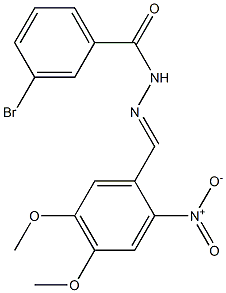 3-bromo-N'-[(E)-(4,5-dimethoxy-2-nitrophenyl)methylidene]benzohydrazide Struktur