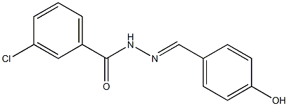 3-chloro-N'-[(E)-(4-hydroxyphenyl)methylidene]benzohydrazide Struktur