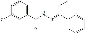 3-chloro-N'-[(E)-1-phenylpropylidene]benzohydrazide Struktur