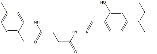 4-(2-{(E)-[4-(diethylamino)-2-hydroxyphenyl]methylidene}hydrazino)-N-(2,5-dimethylphenyl)-4-oxobutanamide Struktur