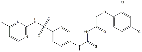 4-[({[2-(2,4-dichlorophenoxy)acetyl]amino}carbothioyl)amino]-N-(4,6-dimethyl-2-pyrimidinyl)benzenesulfonamide Struktur